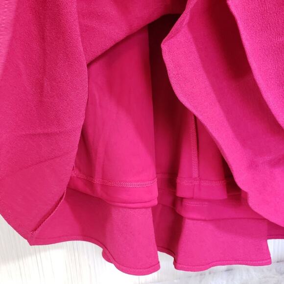 NWT Eliza J stretch ruffle crepe berry short sleeve mini dress woman's size 16 - Picture 6 of 11